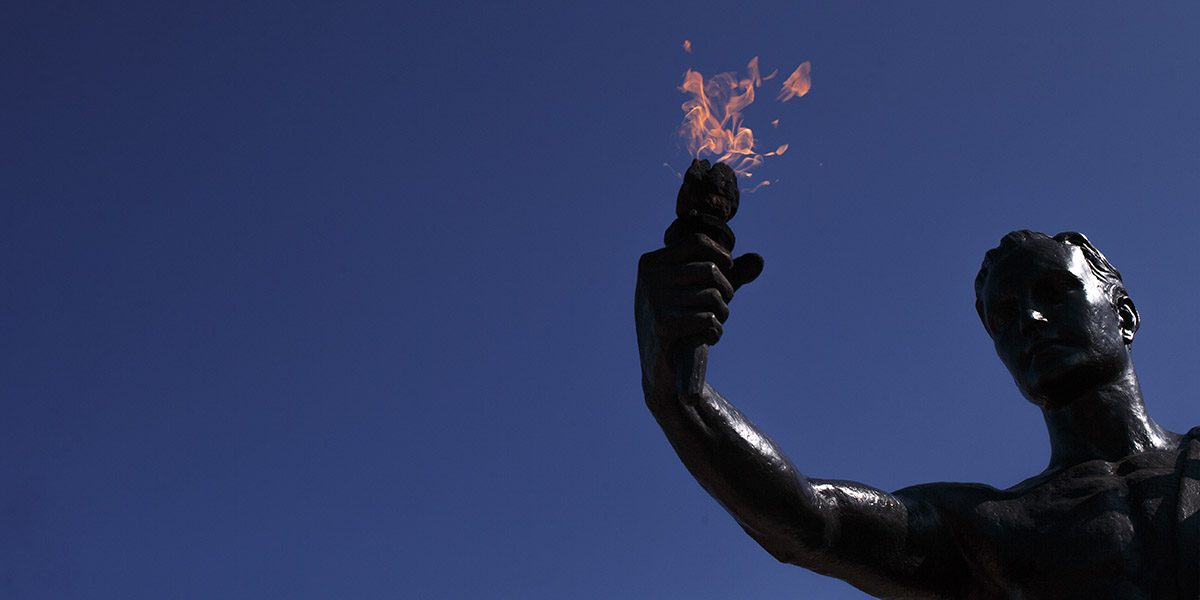 Torchbearer in Circle Park